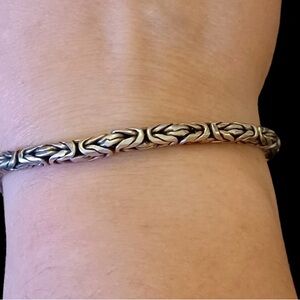 Retro Vintage 925 Sterling Silver Byzantine
Chain Link Bracelet